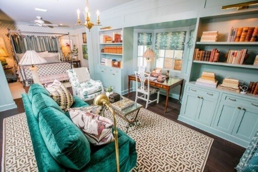 green master bedroom in the 2018 Southern Living Idea House