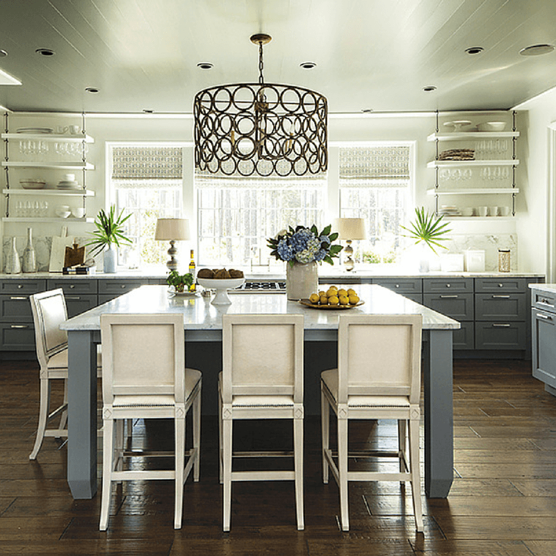 What about an island that doubles as a table? The seating makes this kitchen an inviting room.